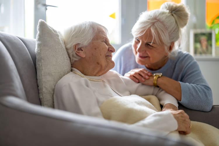 Dementia patient with caregiver